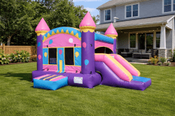 Bounce house rental-Pink bounce house with slide